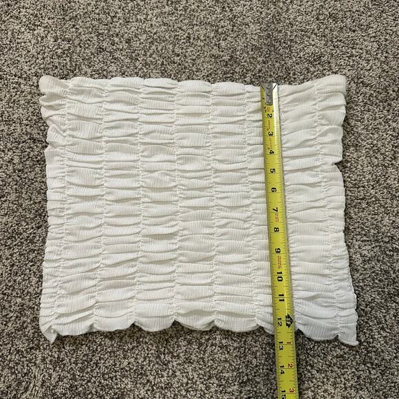 Anthropologie white ruched strapless top size M - Picture 7 of 8